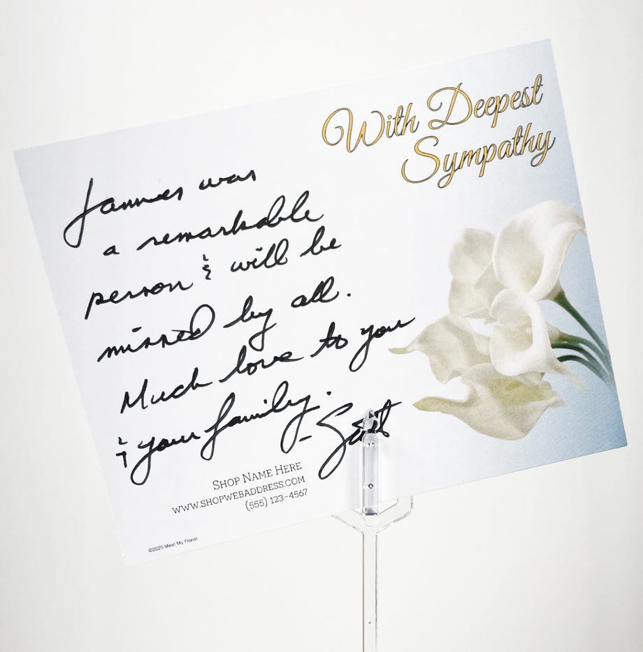 Sympathy - Dual Oversized/Folding Card - Calla Lilies – Meet My